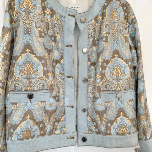 Sandro Blue and Gold Ori Jacket - Picture 6 of 14